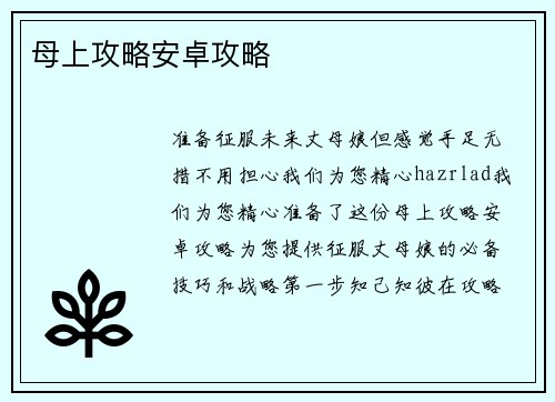 母上攻略安卓攻略